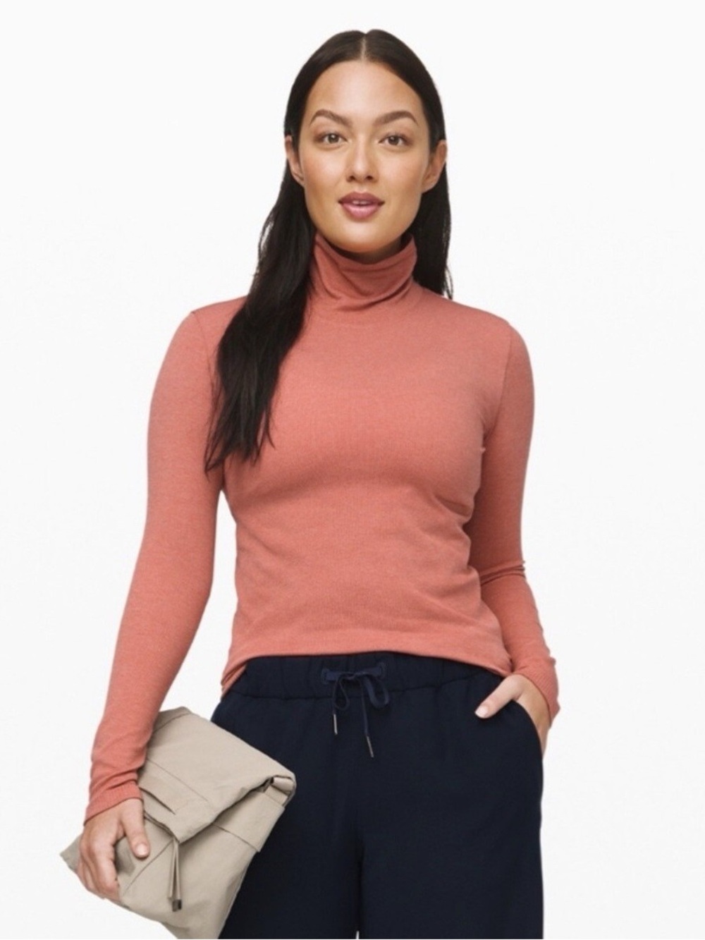 Lululemon Yin Vibes Turtleneck in the shade Copper Clay